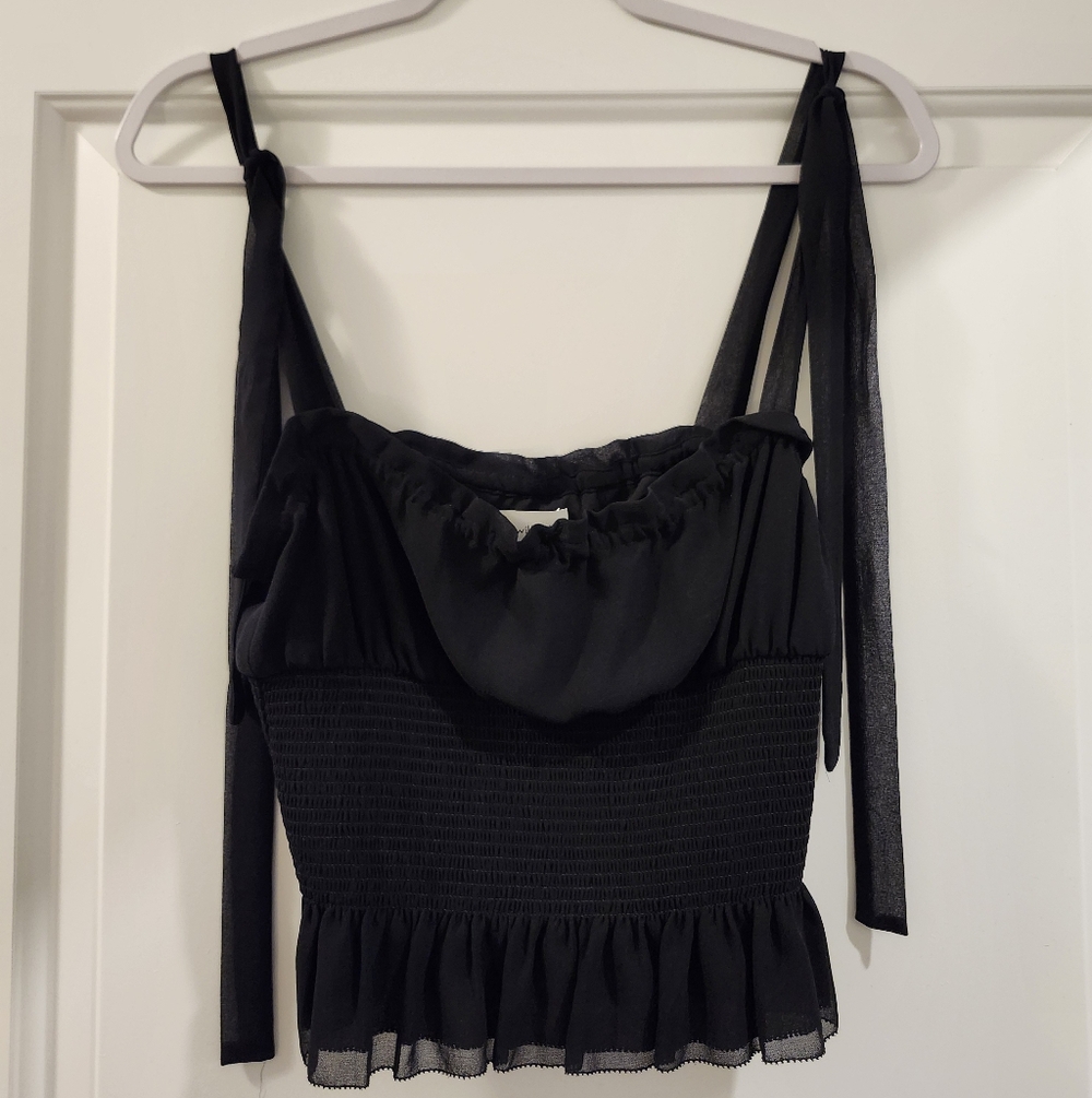 Wilfred Black Tie Strap Top